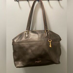 FOSSIL Dark Brown Leather Shoulder Bag